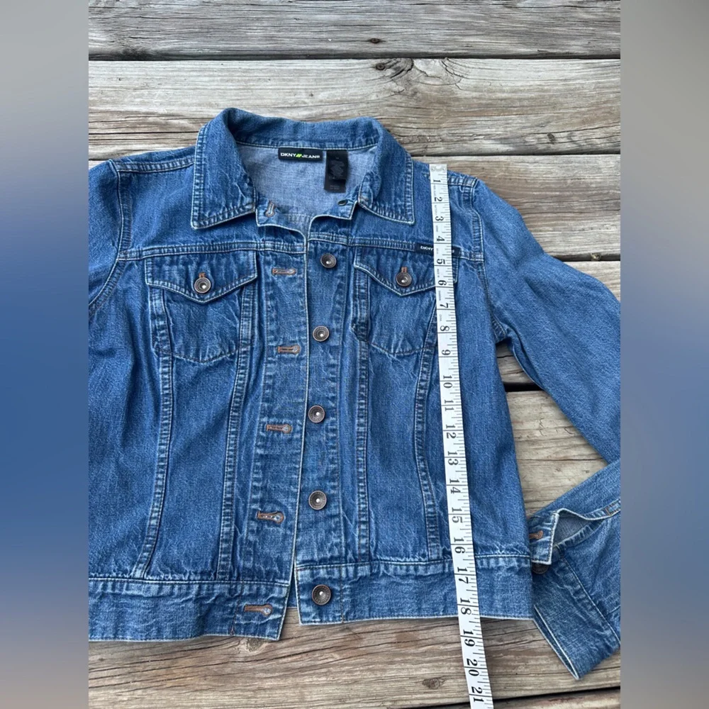 Retro DKNY Jeans Sport Blue Denim Jacket, Size M - Picture 6 of 9
